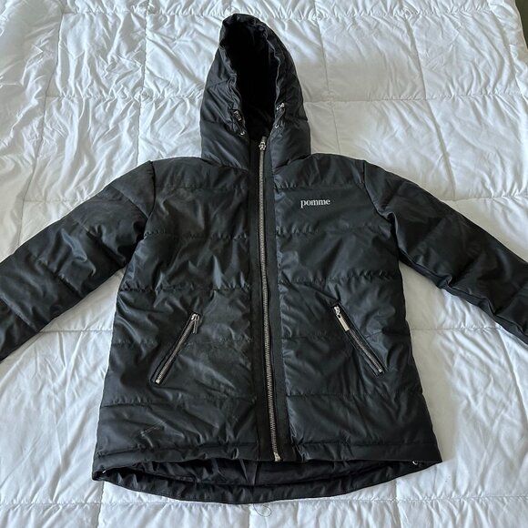 BLACK POMME HOODED JACKET – SIZE MEDIUM - Picture 1 of 8